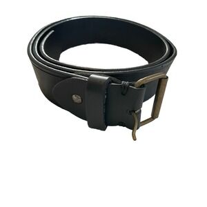 Vintage‎ Black 100% Leather Belt Made in Italy Mens Dress Casual Belt Size Large
